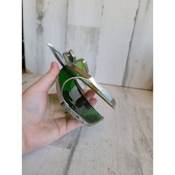 Angel green flute stained glass cherub home decor figure religious - Picture 6 of 6